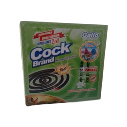 [COCK BRAND] COCK BRAND - Mosquito coils GALLO espiral matamosquito - Micro Smoke &amp; Jasmine Perfume caja x 10 espirales