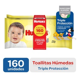 [PROMO HUGGIES TRIPLE PROTECCION] HUGGIES TRIPLE PROTECCION - Toallitas humedas CONTIENE ALOE VERA Y MANZANILLA x 80 (copiar)