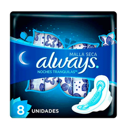 [ALWAYS] ALWAYS - Toallas femeninas ALWAYS - NOCHES TRANQUILAS - MALLA SECA x 8 unidades (copiar)