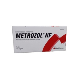 [METROZOL NF] METROZOL NF - Ovulos via vaginal caja x 6 - 500 mg + 100 mg