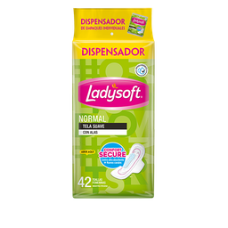 [LADYSOFT] LADYSOFT - Toallas femeninas LADYSOFT - NORMAL - TELA SUAVE CON ALAS x 10 unidades (copiar)