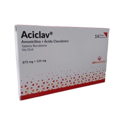 [ACICLAV] ACICLAV - Tabletas recubiertas caja x 14 - 875 mg + 125 mg