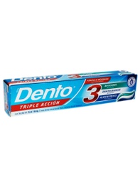 [DENTO 3] DENTO 3 - Crema dental anticaries con fluor TRIPLE ACCION x 150 mL / 199.2 g