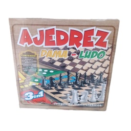 [AJEDREZ DAMA LUDO] AJEDREZ DAMA LUDO - Juego didactico 3 en 1 en caja chico (copiar)