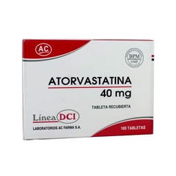 [ATORVASTATINA IQFARMA] ATORVASTATINA IQFARMA - Tabletas recubiertas caja x 100  - 40 mg