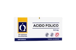 [ACIDO FOLICO IQFARMA] ACIDO FOLICO IQFARMA - Tabletas recubiertas caja x 30 - 0.5 mg