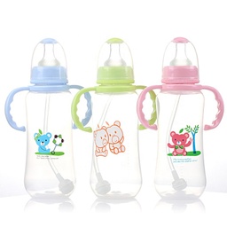 [APPLE] APPLE - Biberon decorado con asas - HEALTHY TATY - CON TETINA SILICONA - 240 mL / 8 oz