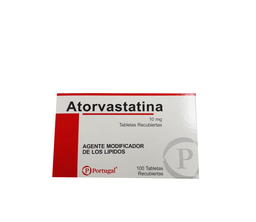 [ATORVASTATINA PORTU] ATORVASTATINA PORTUGAL - Tab. Recu. caja x 100  - 10 mg