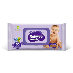 [BABYSEC PREMIUM] BABYSEC PREMIUM - Toallitas humedas desechables CON ALOE VERA Y VITAMINAS E x 50 unidades