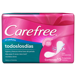 [CAREFREE TODOSLOSDIAS] CAREFREE TODOS LOSDIAS - Protectores intimos CAREFREE - sin perfume x 15 unidades