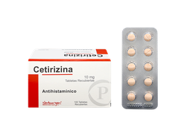 [CETIRIZINA PORTU] CETIRIZINA PORTUGAL - Tab. Recu. caja x 100  - 10 mg