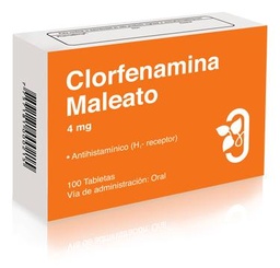 [CLORFENAMINA MALEATO INDUQUIMICA] CLORFENAMINA MALEATO INDUQUIMICA - Tab. caja x 100  - 4 mg