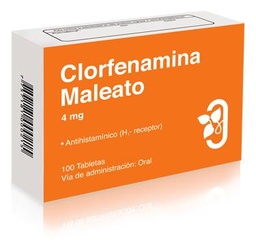 [CLORFENAMINA MALEATO INDUQUIMICA] CLORFENAMINA MALEATO INDUQUIMICA - Tabletas caja x 100 - 4 mg