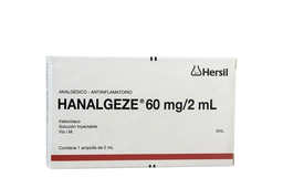 [HANALGEZE] HANALGEZE - Solucion inyectable ampolla x 2 mL via I.M. caja x 1 - 60 mg / 2 mL