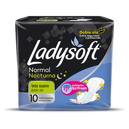 [LADYSOFT] LADYSOFT - Toallas femeninas LADYSOFT - NORMAL NOCTURNA x 10 unidades