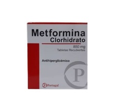 [METFORMINA CLORHIDRATO PORTUGAL] METFORMINA CLORHIDRATO PORTUGAL - Tabletas recubiertas caja x 100  - 850 mg