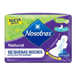 [NOSOTRAS] NOSOTRAS - Toallas femeninas NOSOTRAS - NATURAL BUENAS NOCHES x 10 unidades