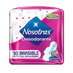 [NOSOTRAS DESODORANTE] NOSOTRAS DESODORANTE - Toallas femeninas NOSOTRAS - INVISIBLE TELA TIPO ALGODON x 10 unidades