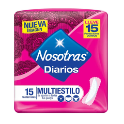 [NOSOTRAS DIARIOS] NOSOTRAS DIARIOS - Protectores intimos NOSOTRAS - MULTIESTILO x 15 unidades