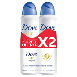 [OFERTA DOVE 2X] OFERTA DOVE 2X - Aerosol antitranspirante ORIGINAL - 1/4 CREMA HUMECTANTE 48H x 89 g / 150 mL x 2