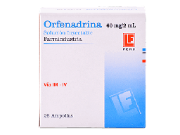 [ORFENADRINA FARMIN] ORFENADRINA - Sol. Inyec. Amp. via I.M. - I.V. caja x 25 - 60 mg / 2 mL