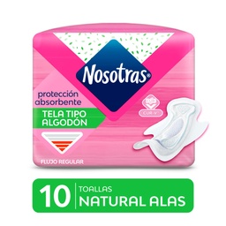 [NOSOTRAS] NOSOTRAS - Protección absorbente - NATURAL ALAS TELA GEL x 10 unidades