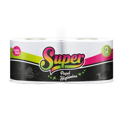 [SUPER] SUPER - Papel higienico CLASICO DOBLE HOJA - 20 metros x 2 ROLLOS