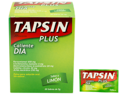 [TAPSIN PLUS CALIENTE DIA] TAPSIN PLUS CALIENTE DIA - Sob. x 5 g - caja x 60 - SABOR LIMON - 650 mg + 4 mg + 30 mg + 250 mg