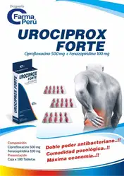 [UROCIPROX FORTE] UROCIPROX FORTE - Tabletas recubiertas caja x 100 - 500 mg + 100 mg