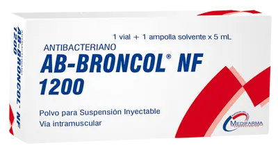 AB-BRONCOL NF 1200 - Polvo para suspension inyectable via I.M. + 1 ampolla solvente x 5 mL