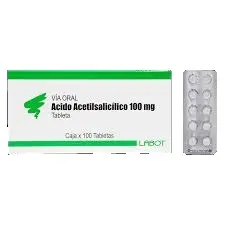 ACIDO ACETILSALICILICO LABOT - Tabletas caja x 100 - 100 mg