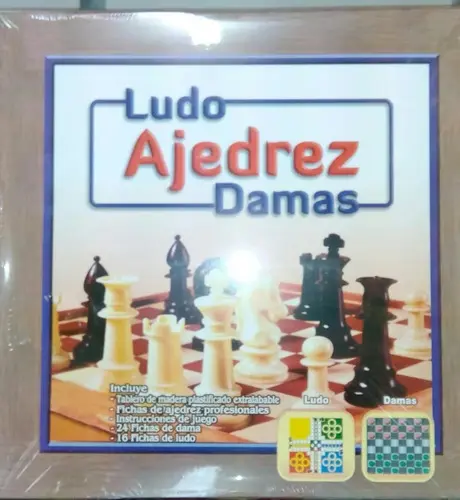 AJEDREZ DAMA LUDO - Juego didactico 3 en 1 en caja chico